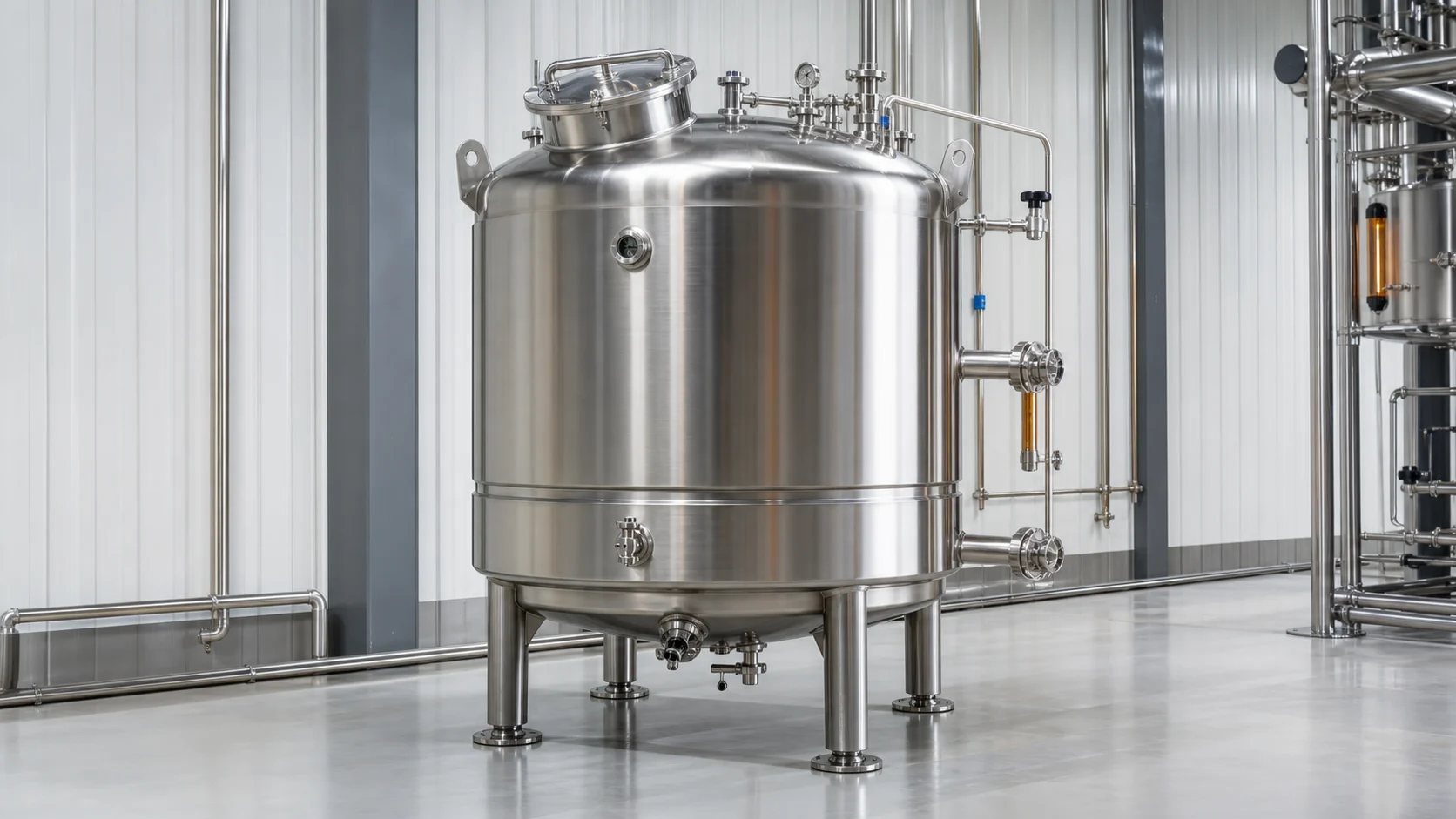 Tanque industrial encamisado em aço inox