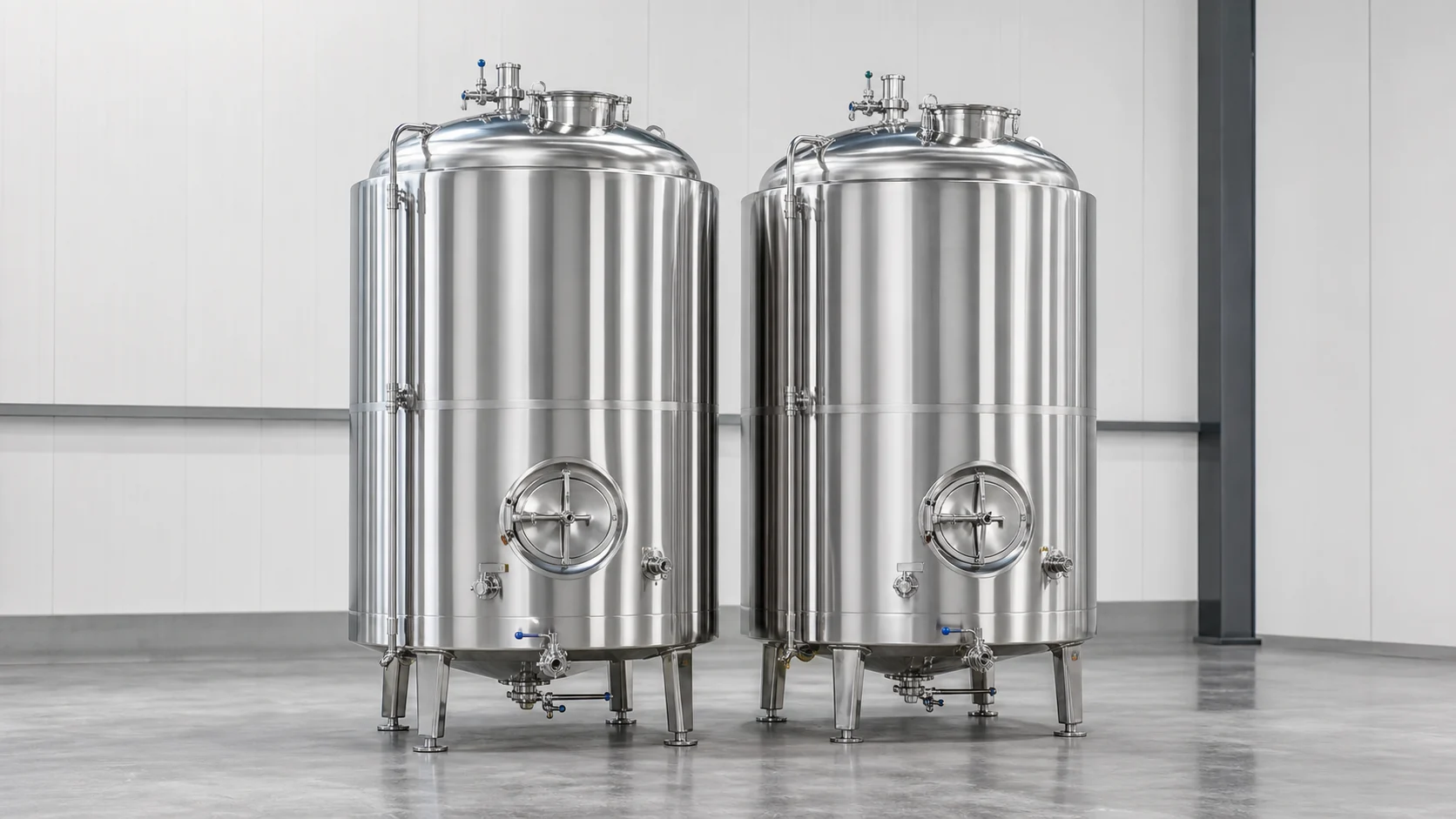 Conjunto de tanques industriais em inox